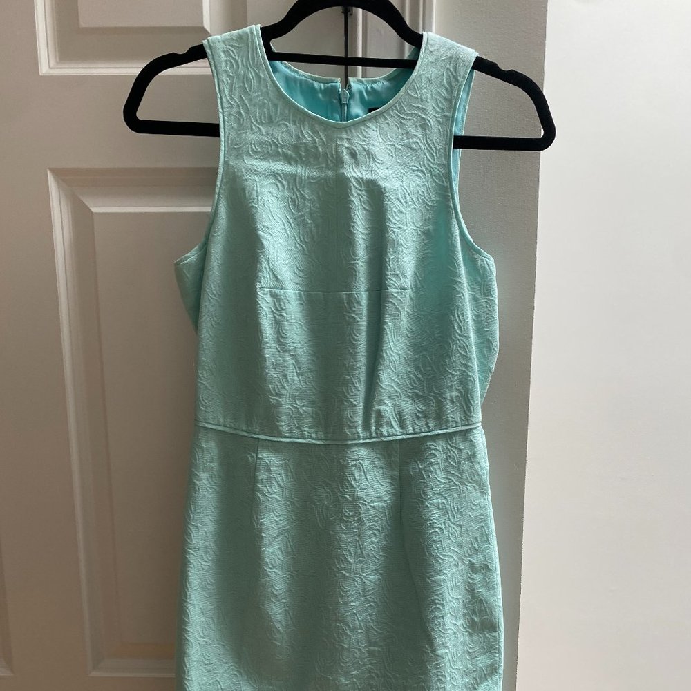 J Crew Metelasse Sheath Dress A4898 Sea Foam Green Turquoise Womens Size 0